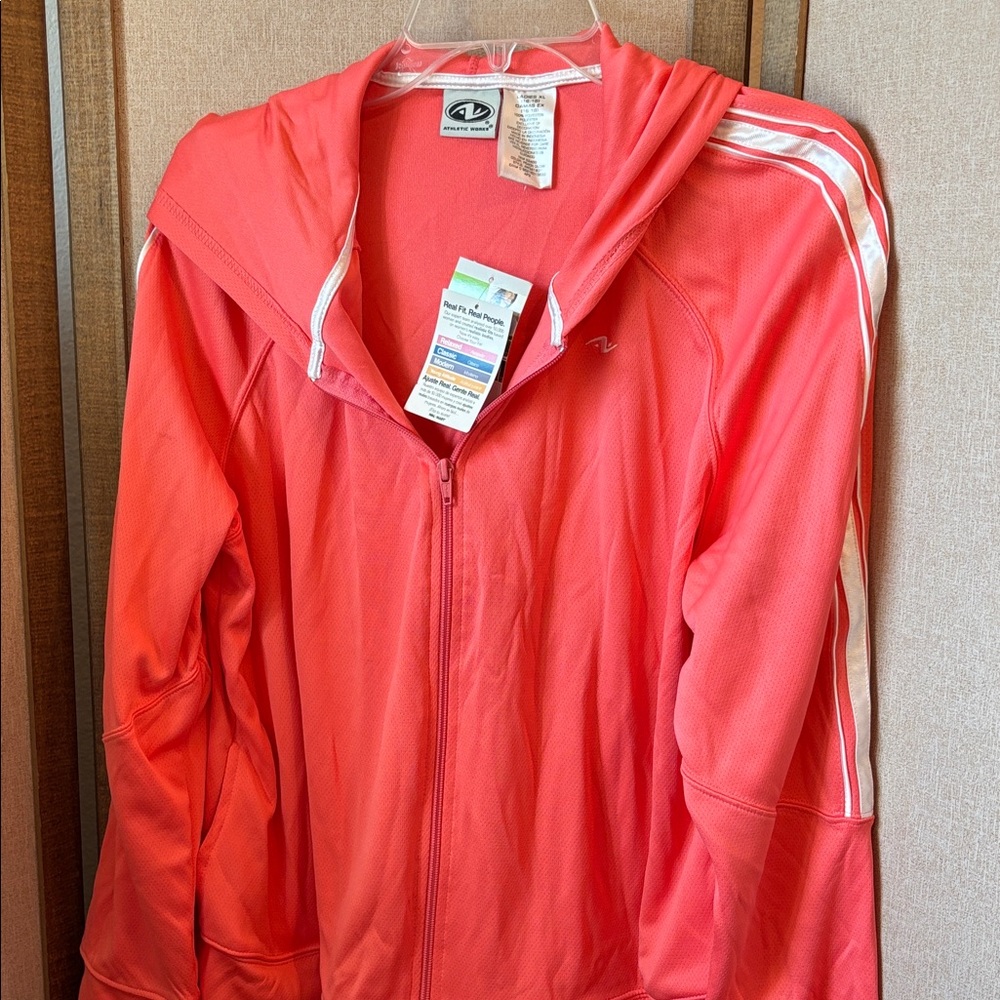 Athletic works Women's Vibrant Coral Hoodie extra large NWT